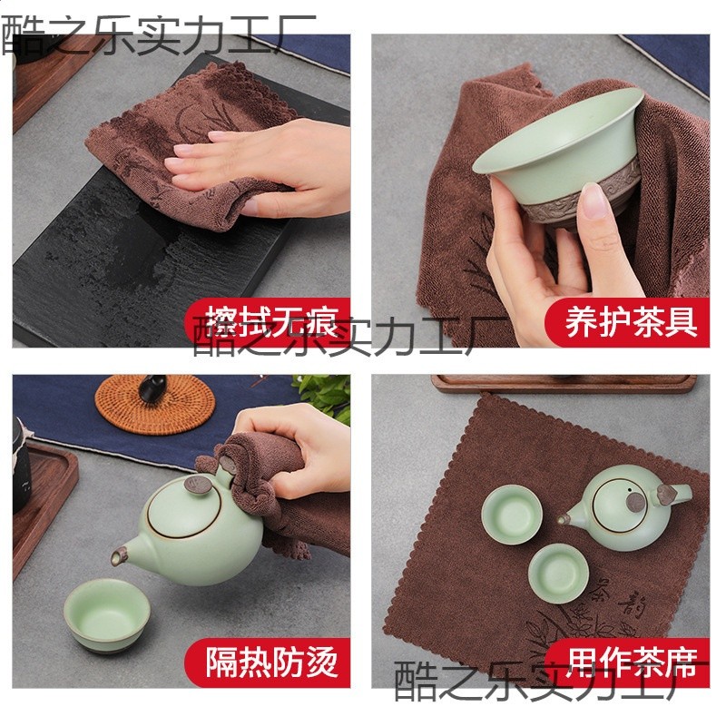 茶布功夫茶巾吸水加厚茶具毛巾茶几茶桌布抹布墊茶臺配件禪意-細節圖4