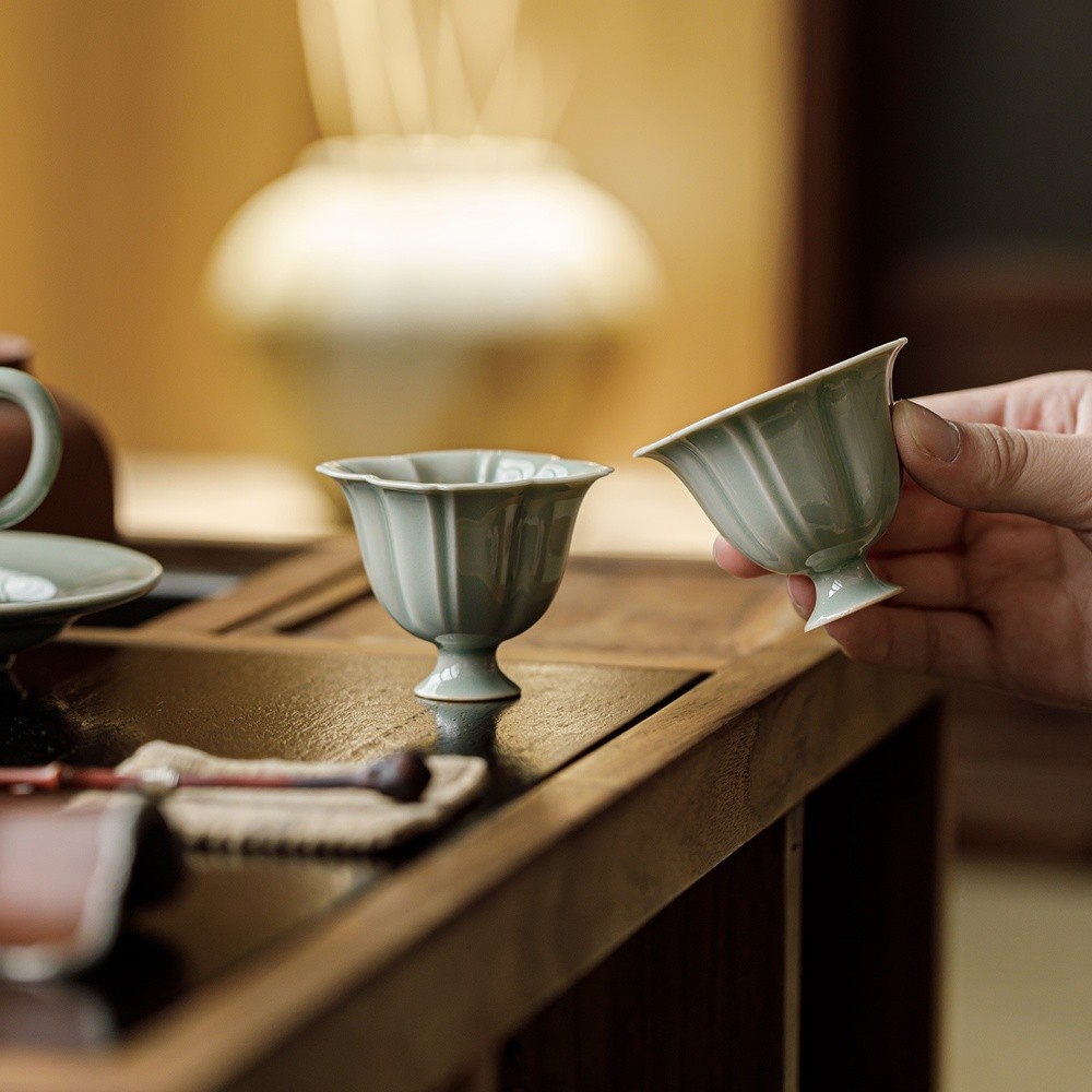 觀嵐蕉月色茶杯陶瓷小茶杯個人專用高檔茶具品茗杯個人茶杯茶盞-細節圖2