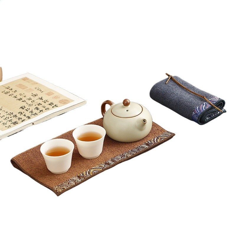 茶巾吸水布加厚茶布茶臺抹布茶桌茶墊布禪意毛巾茶具配件-細節圖5
