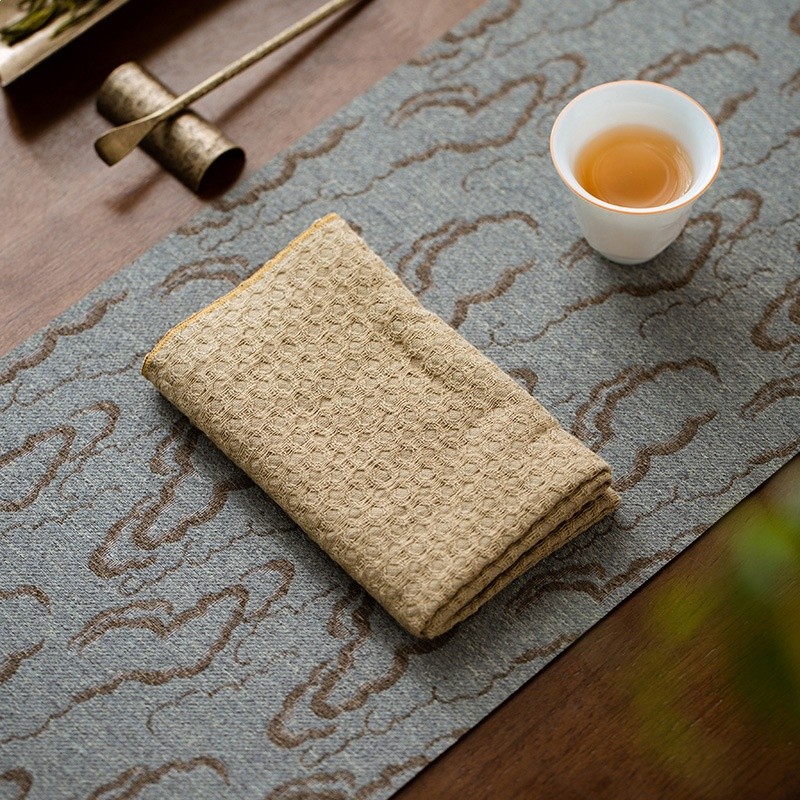 棉麻茶巾簡約素雅日式禪意吸水加厚柔軟茶布毛巾茶室茶具茶道配件-細節圖2
