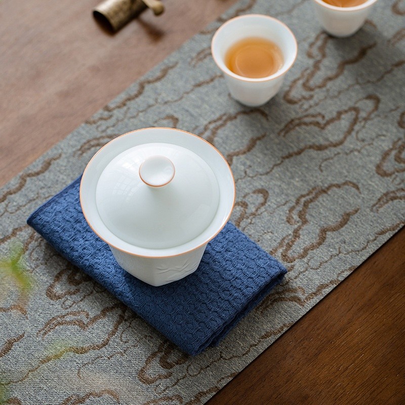 棉麻茶巾簡約素雅日式禪意吸水加厚柔軟茶布毛巾茶室茶具茶道配件-細節圖3