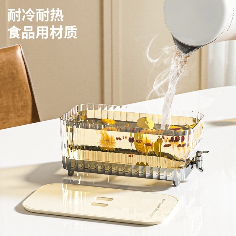 冷水壺帶龍頭大容量家用涼水壺耐高溫熱水果茶冷泡壺飲料桶涼水壺-細節圖3