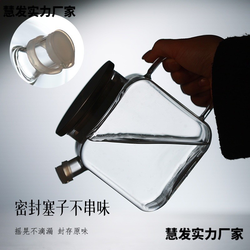 冰箱冷水壺冷泡壺玻璃涼水壺涼茶壺家用涼水杯耐高溫高硼矽大容量-細節圖2