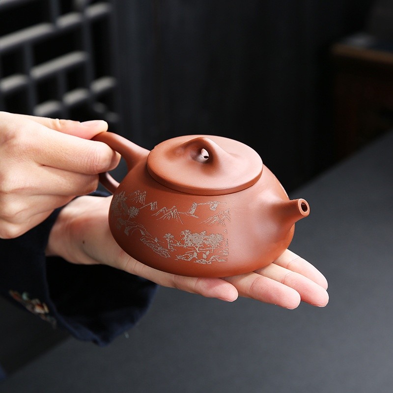 便攜戶外泡茶壺旅行茶具小套裝家用功夫一壺四杯原礦紫砂禮盒裝-細節圖4