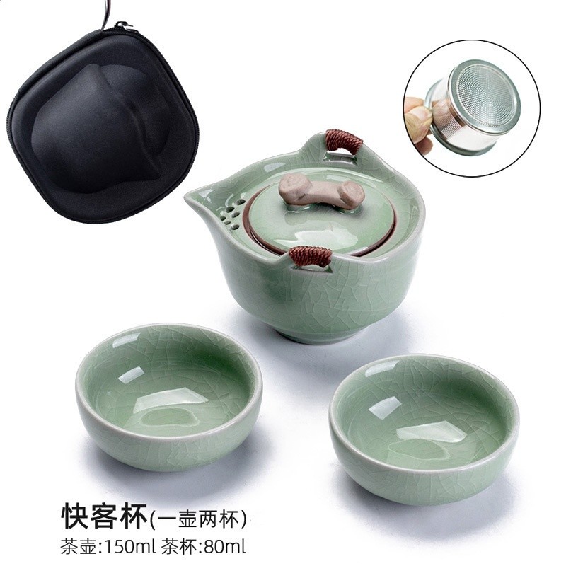 如意哥窯一壺二杯+濾網+便攜包