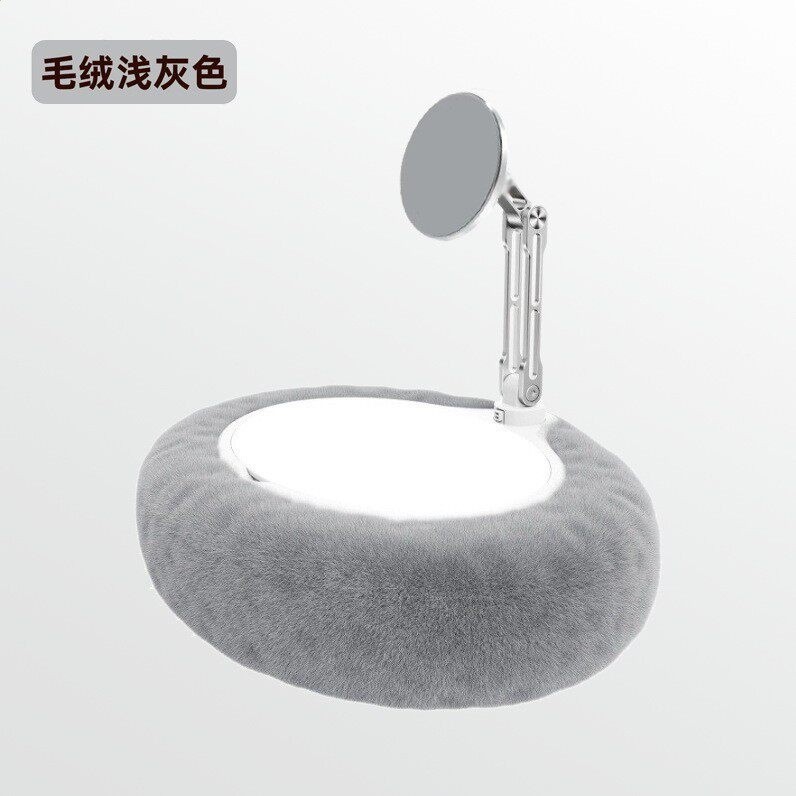 裕玲新款金屬手機平板桌面通用支架毛絨抱枕支架360°旋轉可摺疊收納-規格圖5
