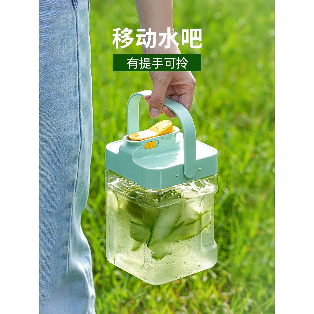 躺平冰箱冷水壺家用塑膠涼水壺大容量水果茶飲料桶冷泡壺帶水龍頭-細節圖5
