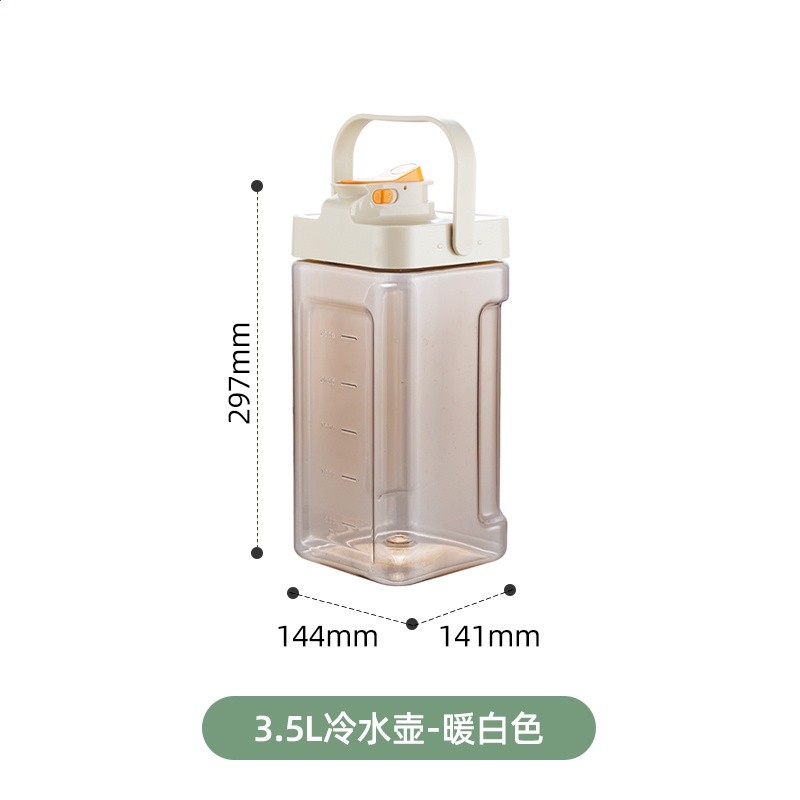 躺平冰箱冷水壺家用塑膠涼水壺大容量水果茶飲料桶冷泡壺帶水龍頭-規格圖5