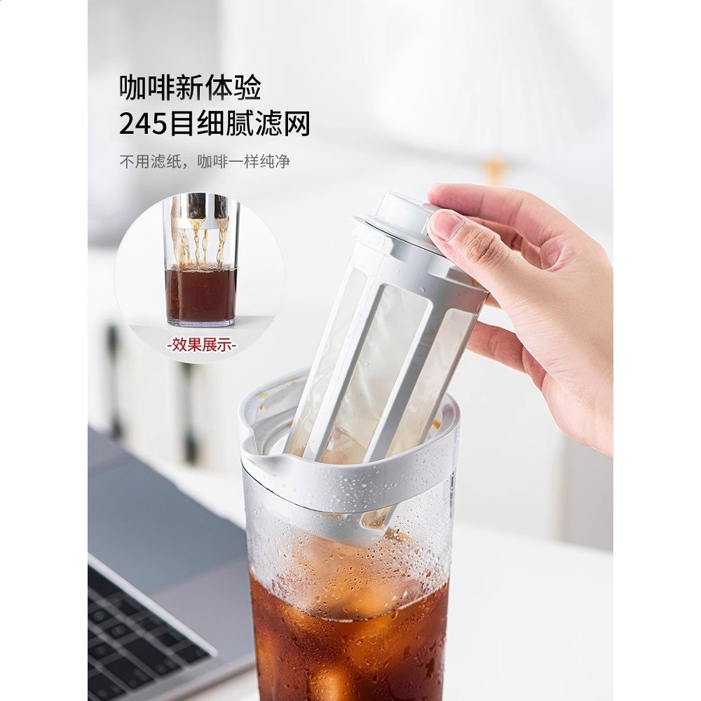 冷萃咖啡壺冷水壺冷泡水果茶壺耐高溫密封水杯子冰箱塑膠家用便攜-細節圖2