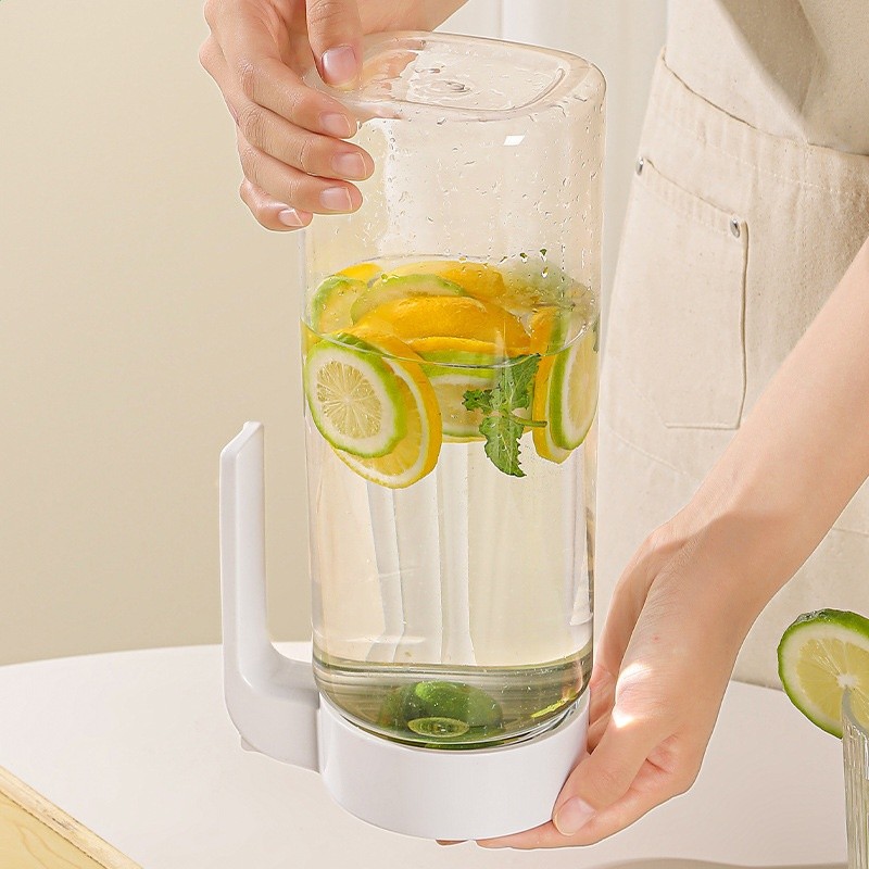 夏季按壓式冷水壺大容量冰箱側門密封涼水壺飲料果汁冷泡壺冷水壺-細節圖3