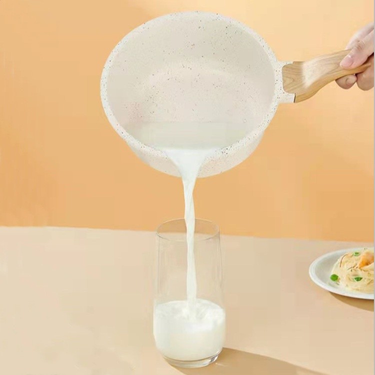 麥飯石不沾鍋雪平鍋鋁壓鑄奶鍋泡麵鍋家用燃氣灶電磁爐通用湯鍋-細節圖3