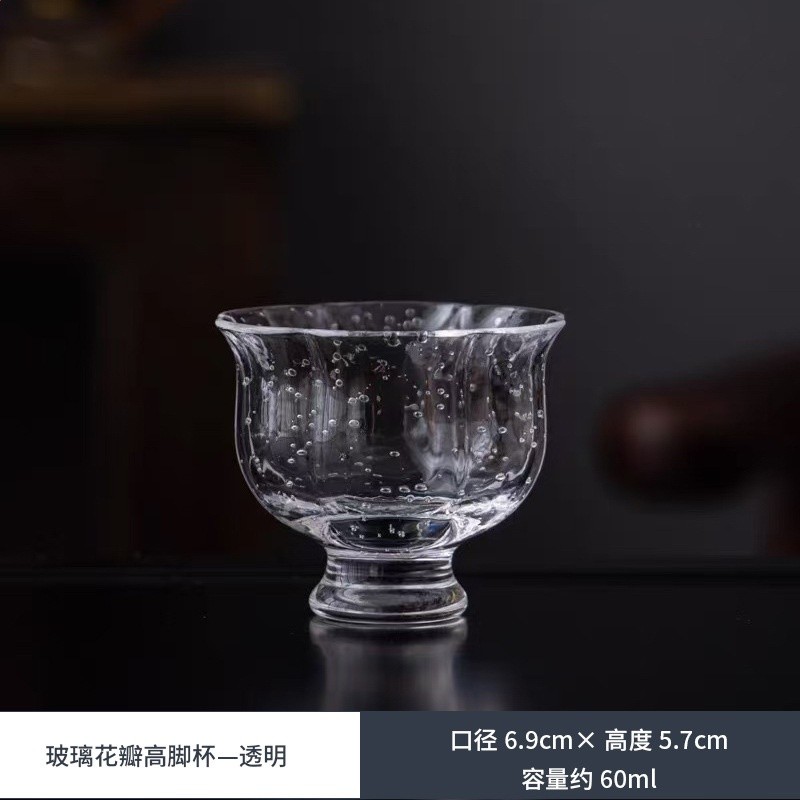 玻璃花瓣高腳杯—透明