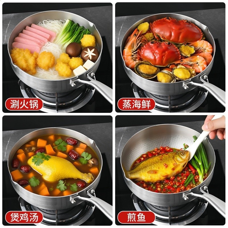 德國有鈦雪平鍋家用無塗層不沾鍋寶寶輔食鍋電磁爐專用湯鍋小奶鍋-細節圖4