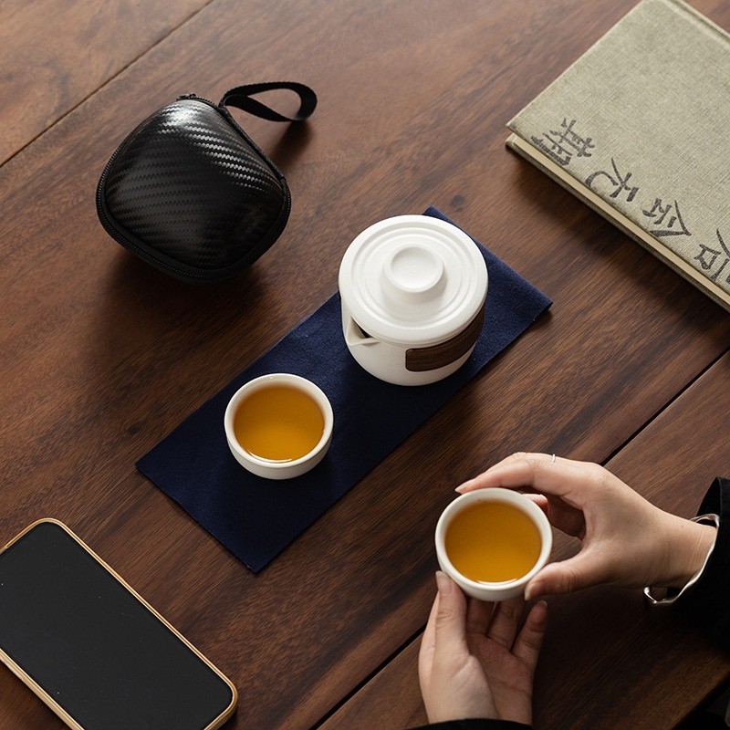 便攜戶外一壺兩杯旅行茶具商務禮品快客杯車載伴手禮功夫茶具套裝-細節圖4