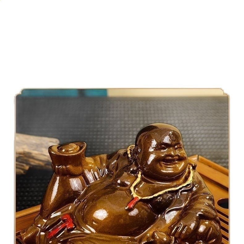 熱水變色茶寵擺件彌勒佛臥佛茶玩精品可養茶盤茶臺茶室茶具配件飾-細節圖5