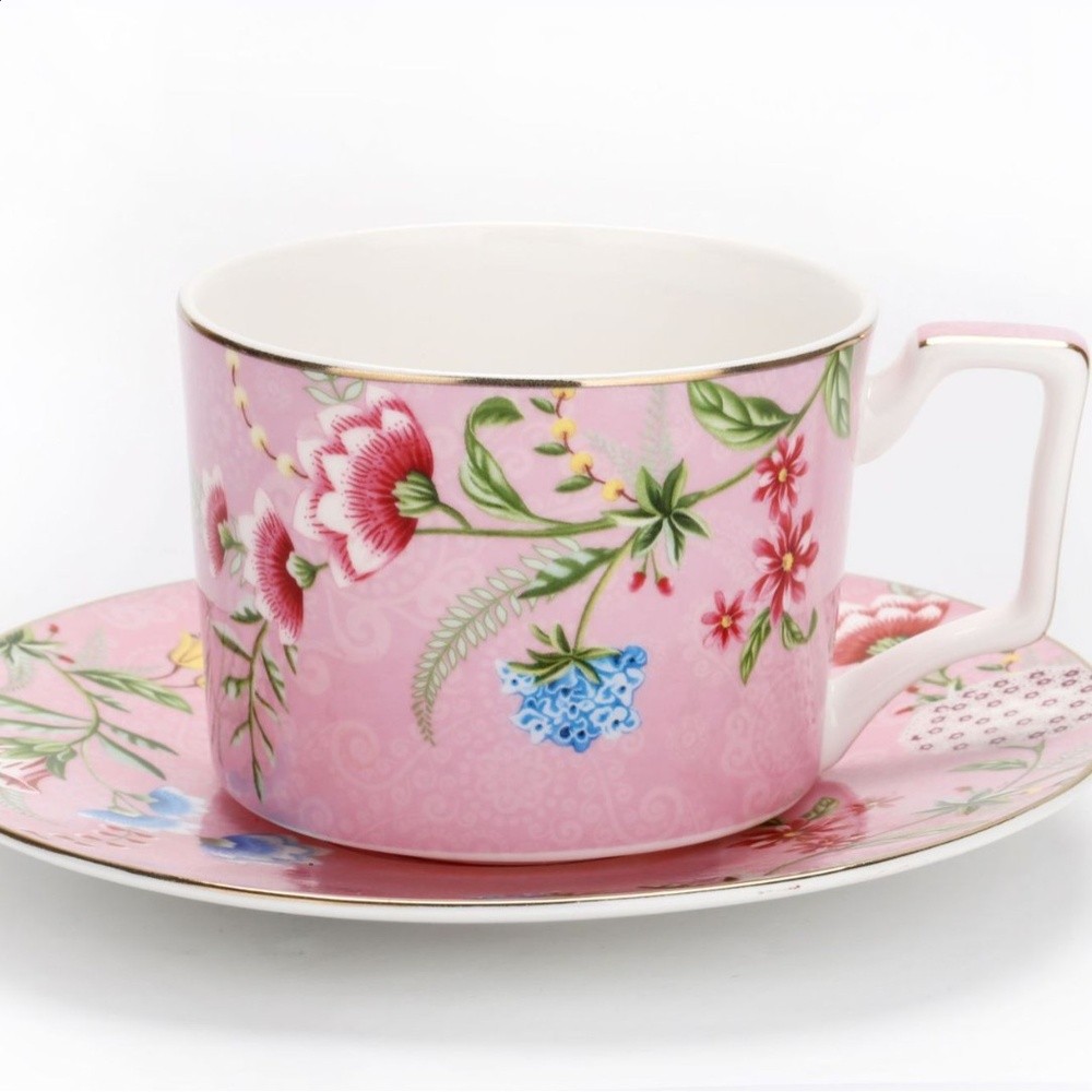 歐式田園骨瓷下午茶茶具咖啡杯馬克杯陶瓷禮品西餐盤簡約杯碟北歐-規格圖5