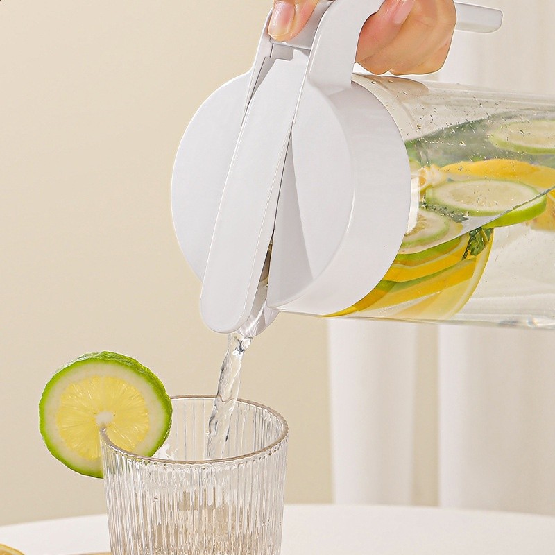 按壓式冷水壺家用冰箱大容量密封涼水壺飲料冷泡壺冰箱側門果茶杯-細節圖2