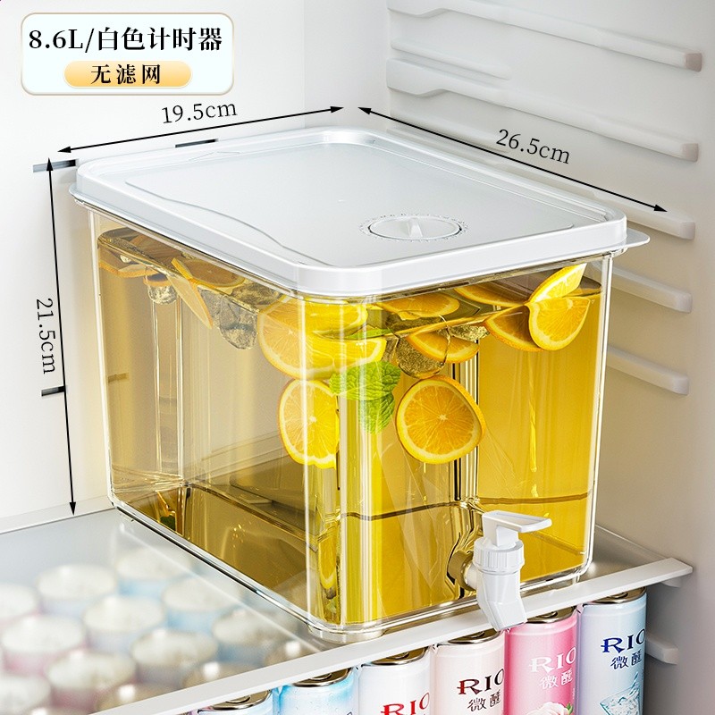 冰箱冷水壺帶龍頭家用大容量冰涼水壺冷泡壺耐高溫飲料桶水果茶桶-規格圖5