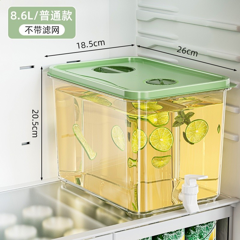 冰箱冷水壺帶龍頭家用大容量冰涼水壺冷泡壺耐高溫飲料桶水果茶桶-規格圖5