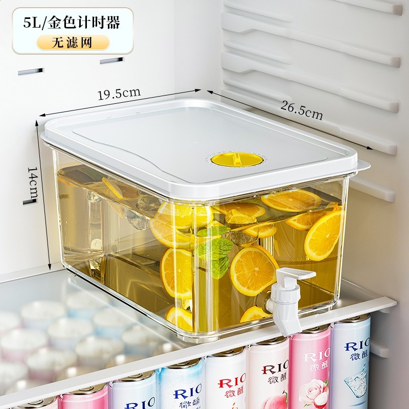 冰箱冷水壺帶龍頭家用大容量冰涼水壺冷泡壺耐高溫飲料桶水果茶桶-規格圖5