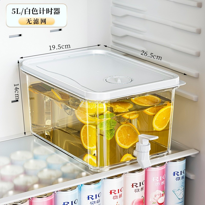 冰箱冷水壺帶龍頭家用大容量冰涼水壺冷泡壺耐高溫飲料桶水果茶桶-規格圖5
