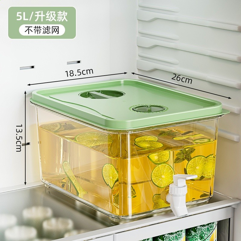 冰箱冷水壺帶龍頭家用大容量冰涼水壺冷泡壺耐高溫飲料桶水果茶桶-規格圖5