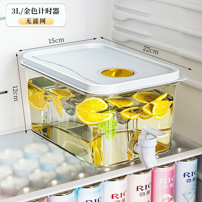 冰箱冷水壺帶龍頭家用大容量冰涼水壺冷泡壺耐高溫飲料桶水果茶桶-規格圖5