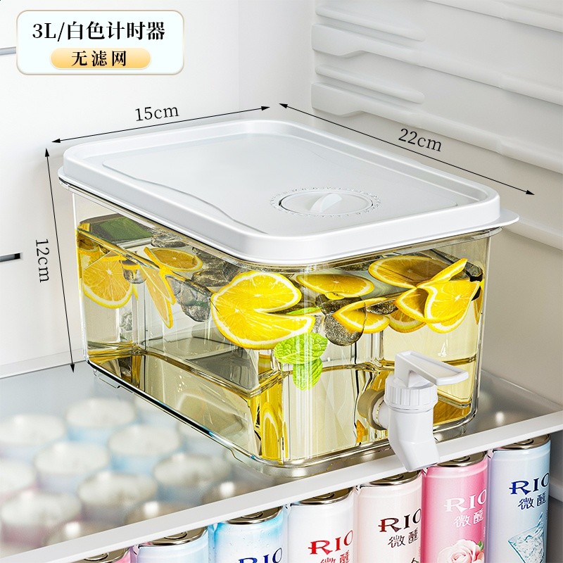 冰箱冷水壺帶龍頭家用大容量冰涼水壺冷泡壺耐高溫飲料桶水果茶桶-規格圖5