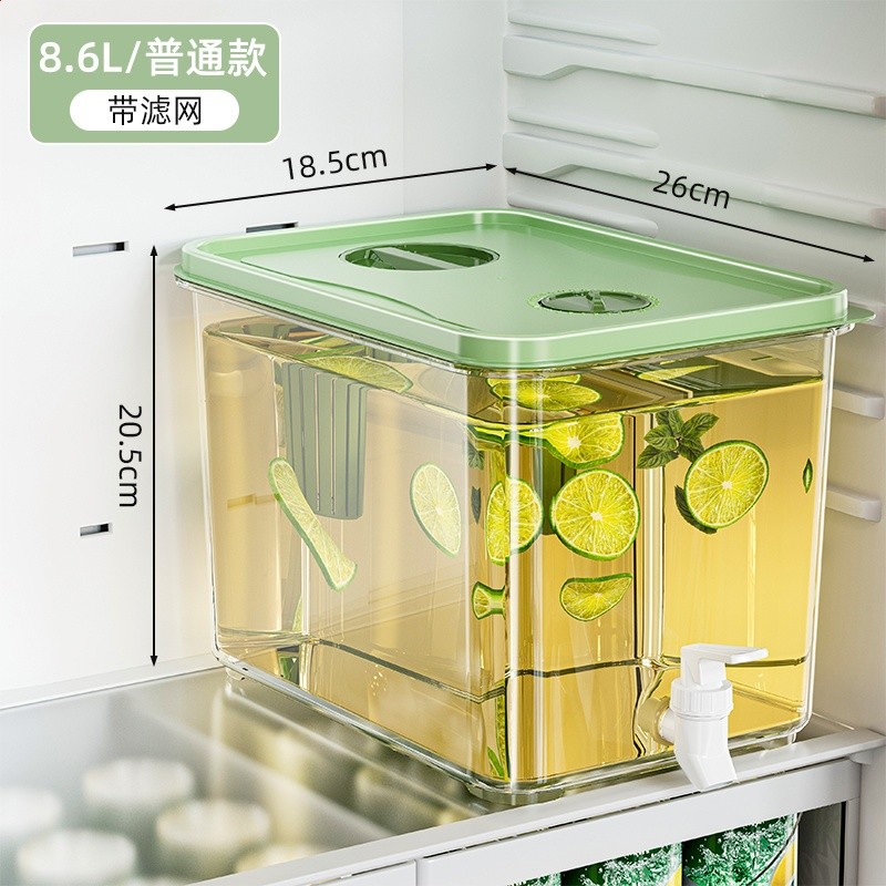 冰箱冷水壺帶龍頭家用大容量冰涼水壺冷泡壺耐高溫飲料桶水果茶桶-規格圖5