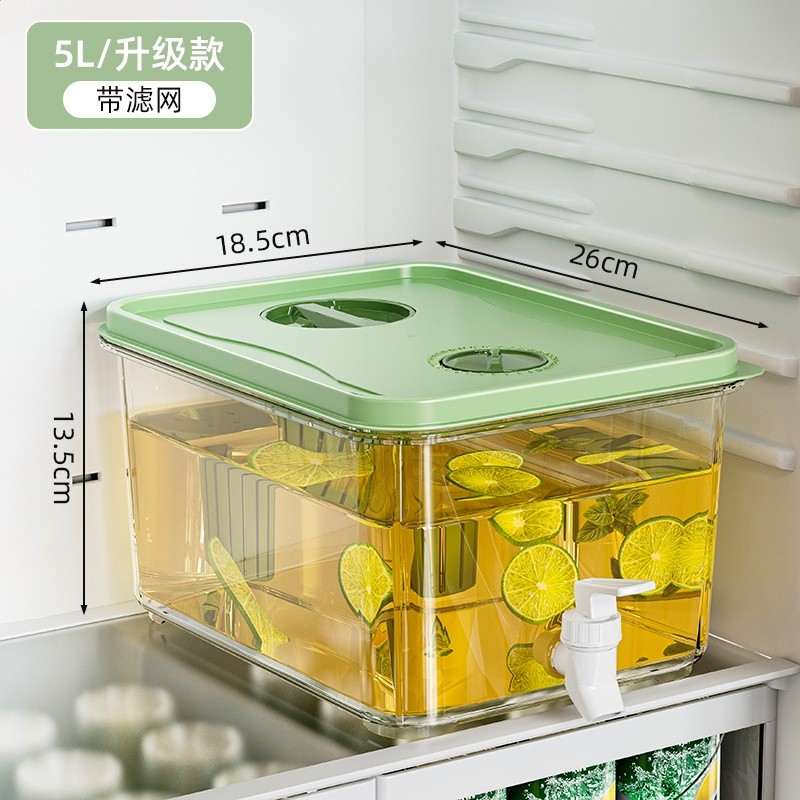 冰箱冷水壺帶龍頭家用大容量冰涼水壺冷泡壺耐高溫飲料桶水果茶桶-規格圖5