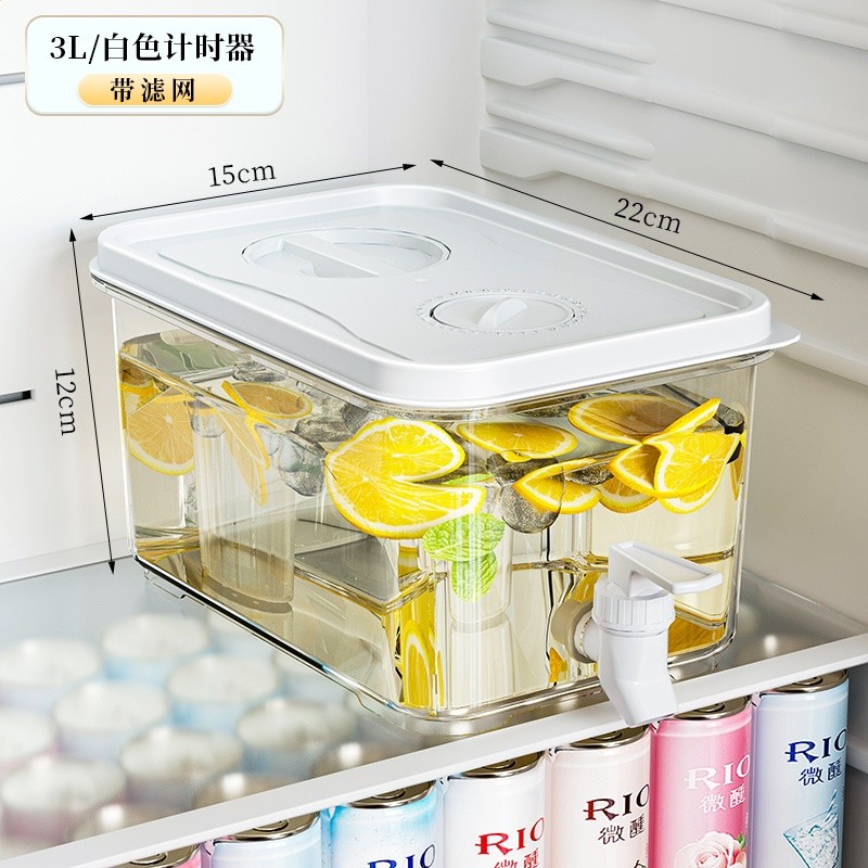 冰箱冷水壺帶龍頭家用大容量冰涼水壺冷泡壺耐高溫飲料桶水果茶桶-規格圖5