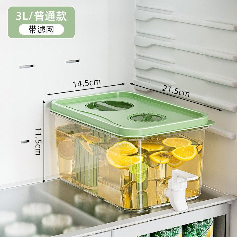 冰箱冷水壺帶龍頭家用大容量冰涼水壺冷泡壺耐高溫飲料桶水果茶桶-規格圖5