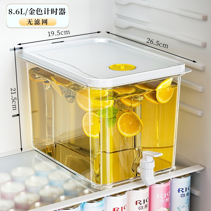 冰箱冷水壺帶龍頭家用大容量冰涼水壺冷泡壺耐高溫飲料桶水果茶桶-規格圖5