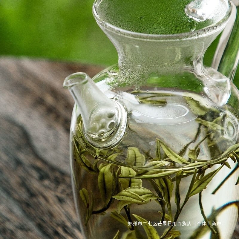 仿宋手執綠茶壺 家用耐熱茶具耐高溫高硼矽玻璃蒸煮泡茶壺便攜無-細節圖2