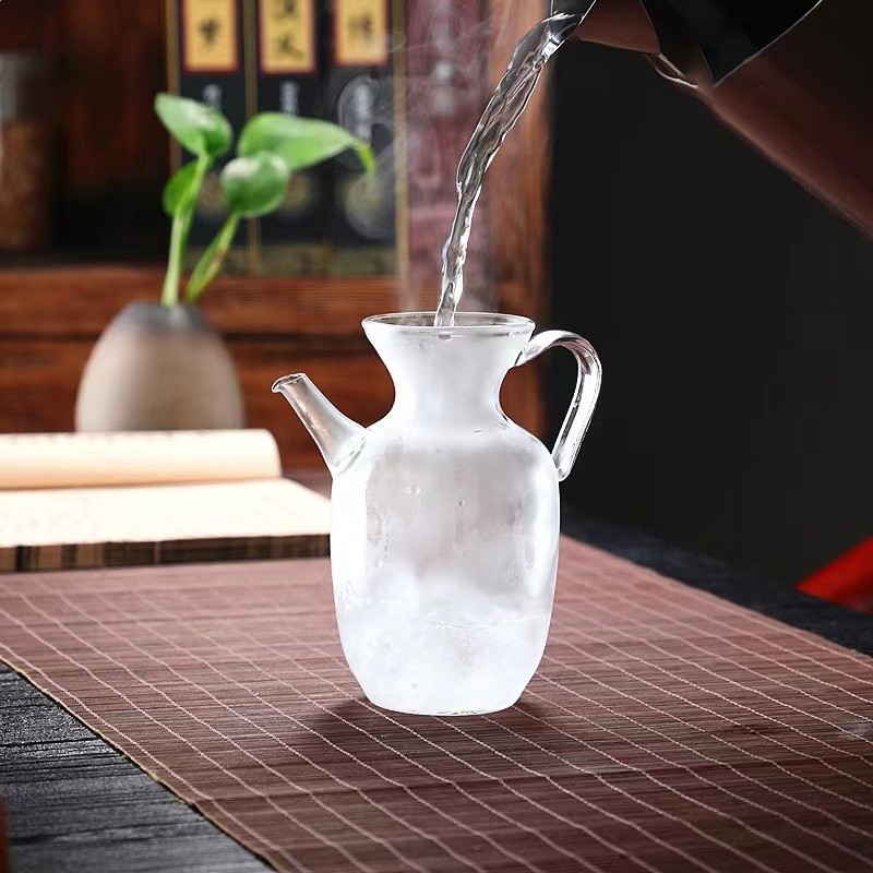 仿宋手執綠茶壺 家用耐熱茶具耐高溫高硼矽玻璃蒸煮泡茶壺便攜無-細節圖5