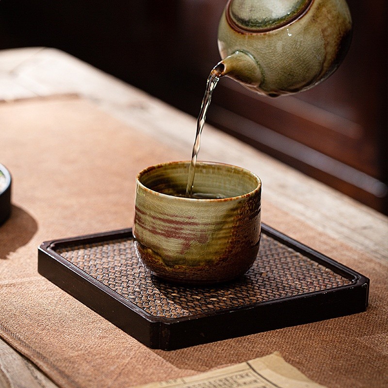 仿古柴燒主人杯單杯純手工窯變茶盞茶具茶杯單個人品茗杯陶瓷大號-細節圖3