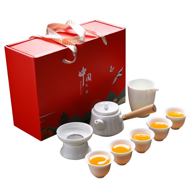 德化白瓷功夫茶具羊脂玉茶具套裝蓋碗禮盒裝商務伴手禮可定logo-細節圖5
