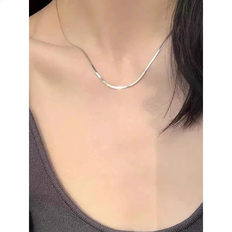 不掉色！設計感極簡輕奢小眾金色頸鍊高階蛇骨鏈女夏項鍊鎖骨鏈-細節圖3
