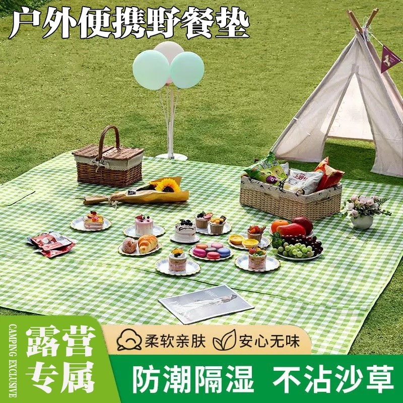 戶外野餐墊加厚防潮墊便攜摺疊地墊室內室外海灘露營帳篷防水坐墊-細節圖5