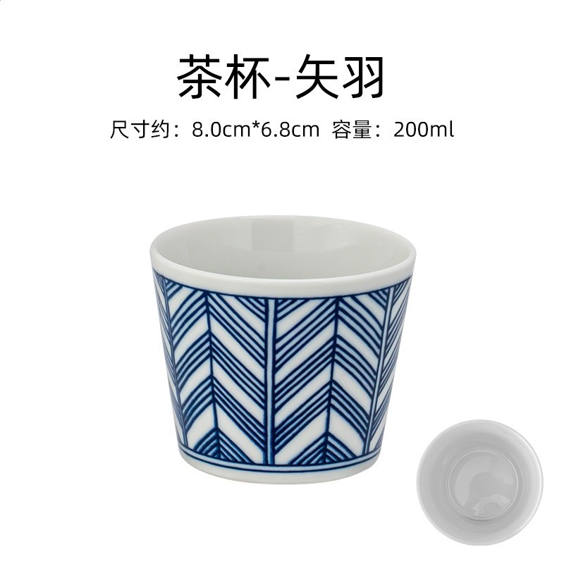 美濃燒日式青花小水杯家用喝水喝茶陶瓷杯子主人杯精緻下午茶茶具-規格圖5