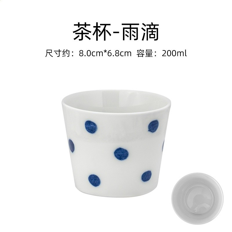 美濃燒日式青花小水杯家用喝水喝茶陶瓷杯子主人杯精緻下午茶茶具-規格圖5