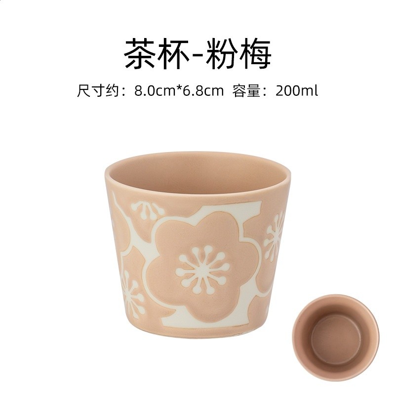 美濃燒日式青花小水杯家用喝水喝茶陶瓷杯子主人杯精緻下午茶茶具-規格圖5