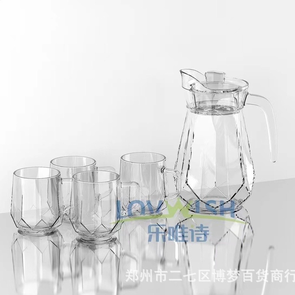 樂唯詩鑽石水具五件套茶具五件套耐高溫冷水壺家用禮品水具套裝-細節圖3
