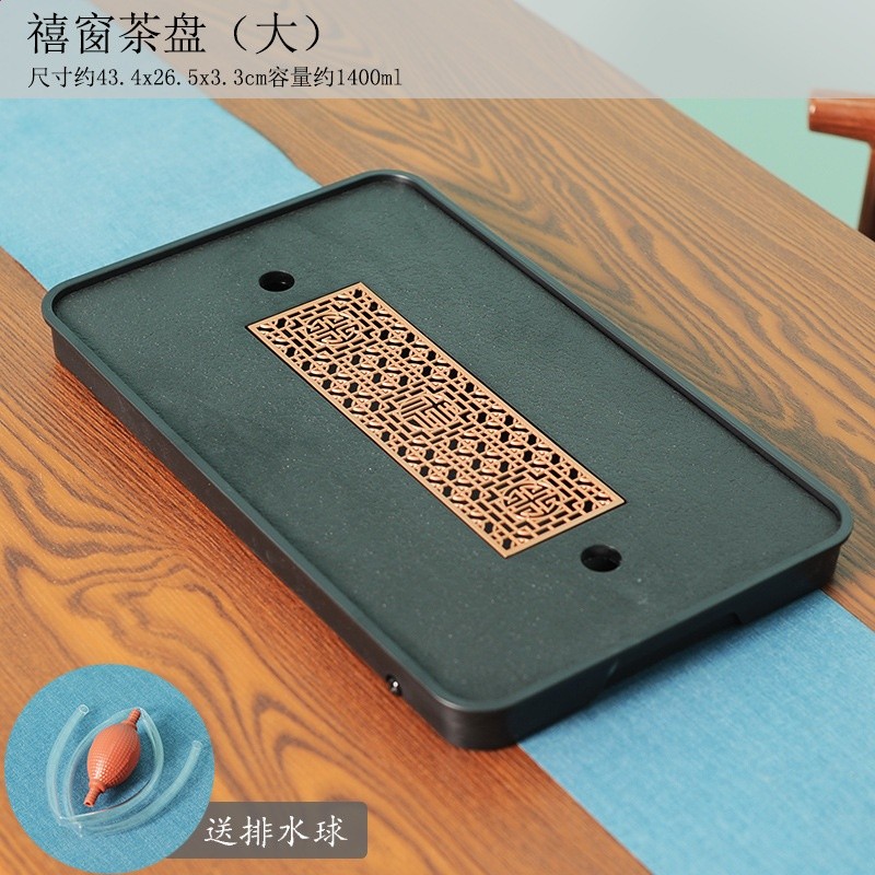 功夫茶盤家用小型茶臺2022新款茶托盤子帶排水瀝水儲水乾泡盤茶具-規格圖5