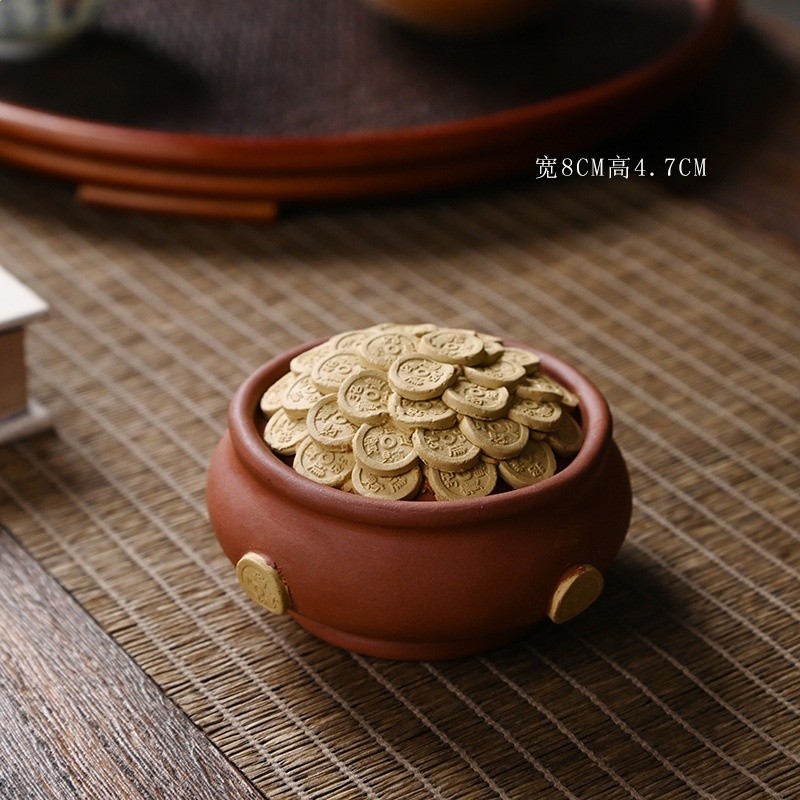 宜興紫砂茶寵可養招財茶玩茶桌裝飾品手工聚寶盆精品擺件茶具配件-規格圖5