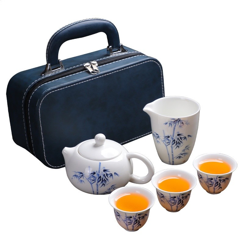 旅行茶具小套裝羊脂玉隨身戶外泡茶一壺四杯帶茶海便攜茶具套裝-細節圖5