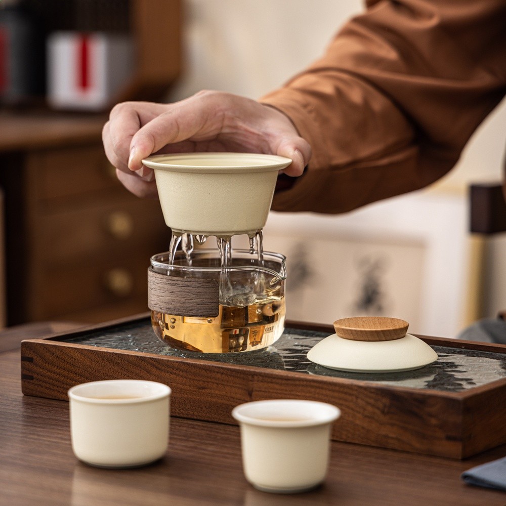 快客杯玻璃旅行茶具套裝個人用泡茶壺行動式戶外隨身茶具商務禮品-規格圖5