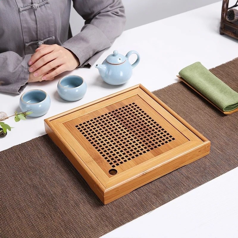 竹製茶盤 簡約茶具 幹泡臺 茶席 竹盤旅行茶具批發-細節圖2