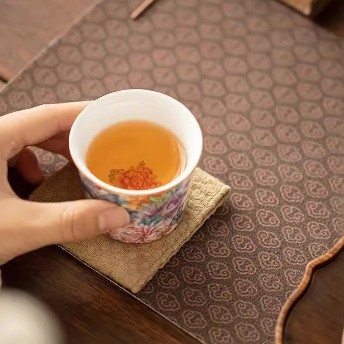 中國風琺琅彩陶瓷主人杯單杯女士高階茶具泡茶杯個人專用直筒杯-細節圖4