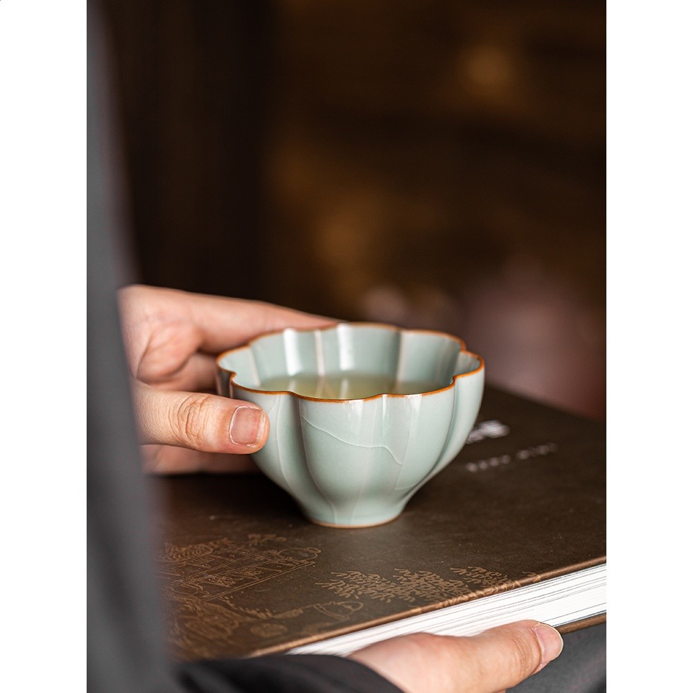 汝窯主人杯茶杯開片可養天青汝瓷單杯女個人茶碗茶盞陶瓷茶具杯子-細節圖5